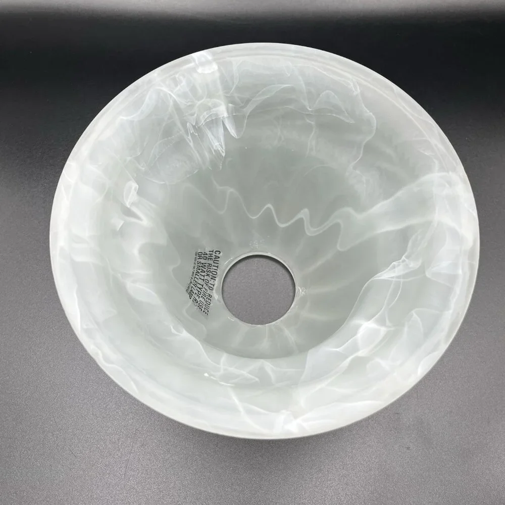 Vintage Swirled Opaline Glass Shade 1⅝” Fitter Mid Century Lamp Retro White